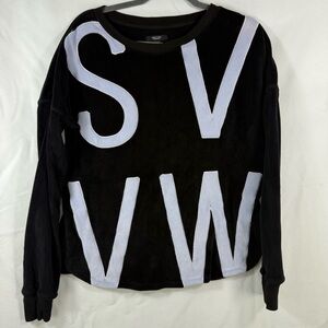 Simply Vera Vera Wang Black and White Lettered Sweater | S